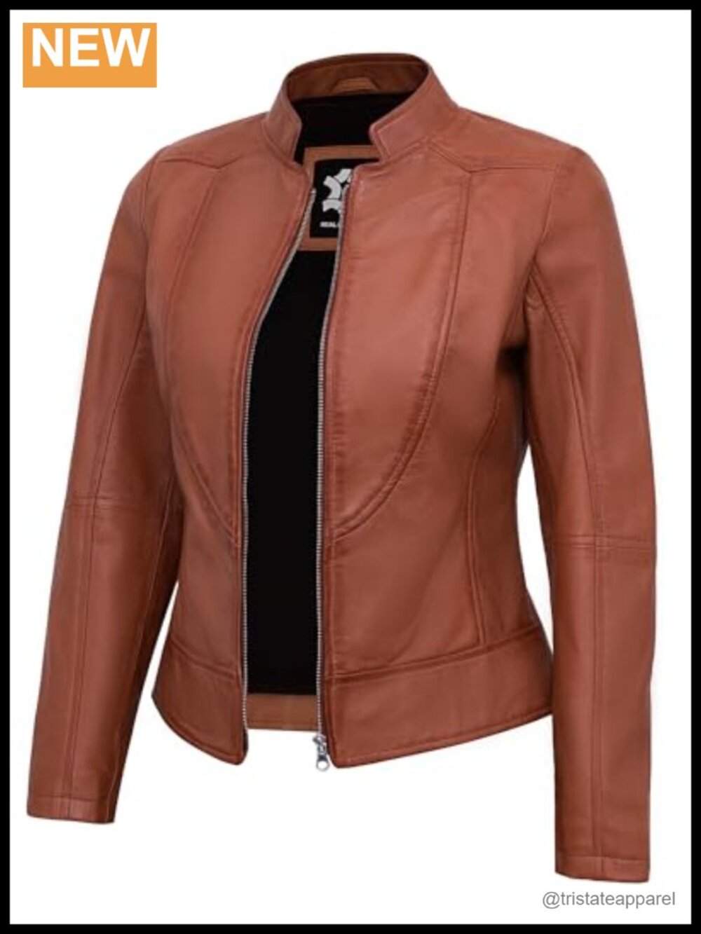 Real Lambskin Leather Women's Cafe Racer Jacket